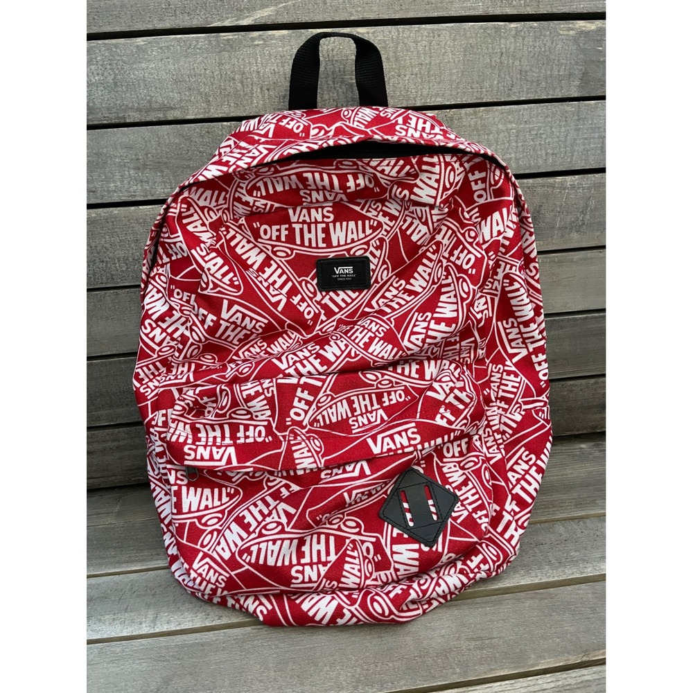 Vans Old Skool III Backpack Red White Off The Wall Logo Print VN000ONIXH5